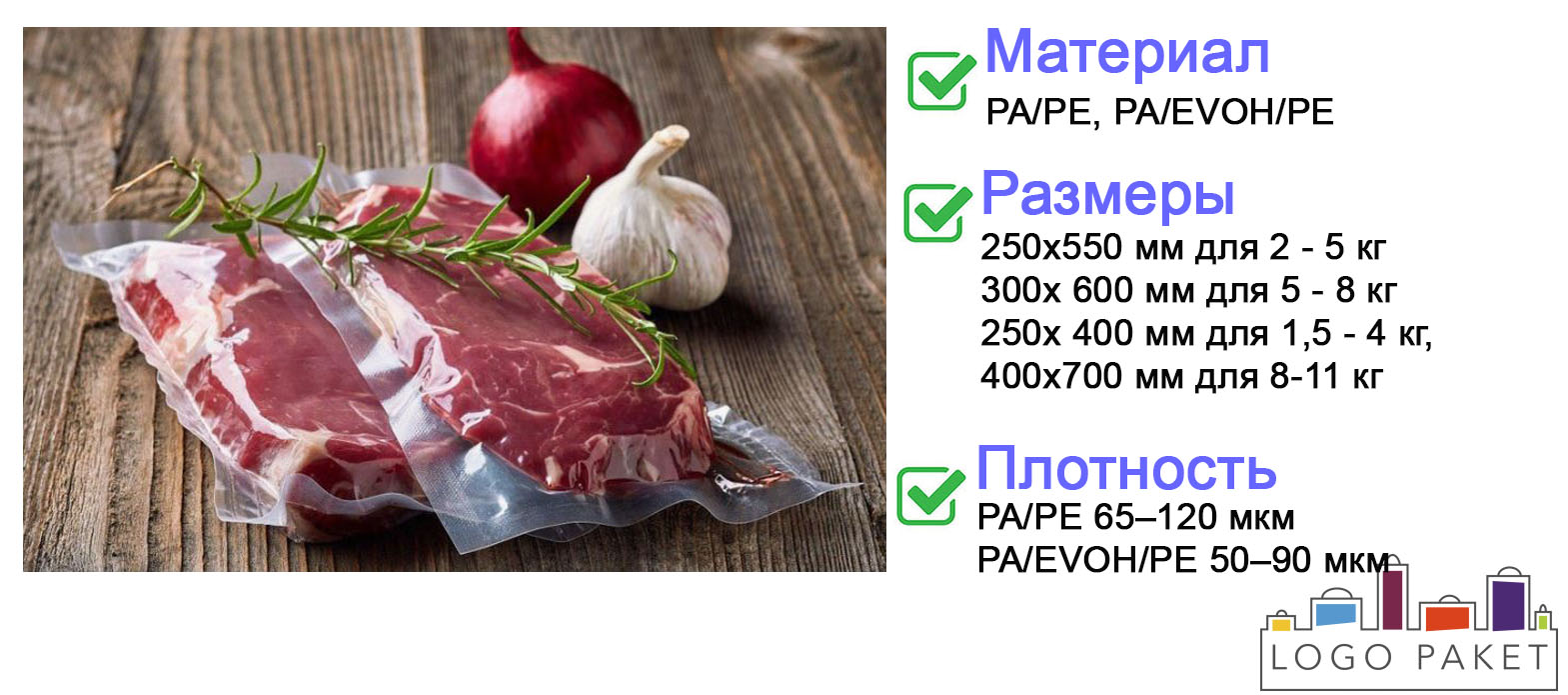 Пакеты для вызревания мяса инфографика 